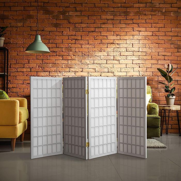 four-panel white room partition