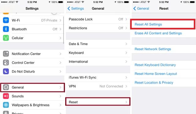 Khôi phục cài đặt mặc định khi loa ngoài iPhone không hoạt động