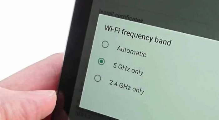 Thay đổi băng tần kết nối wifi