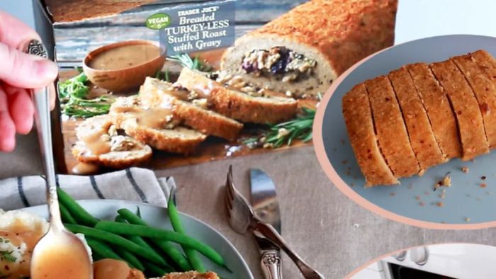 Breaded Turkey-less Stuffed Roast With Gravy