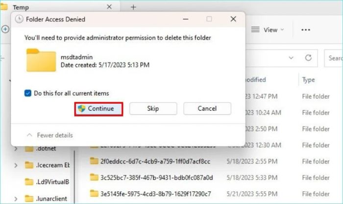 Xóa các tệp tạm thời để giải phóng dung lượng ổ C khi bị đầy