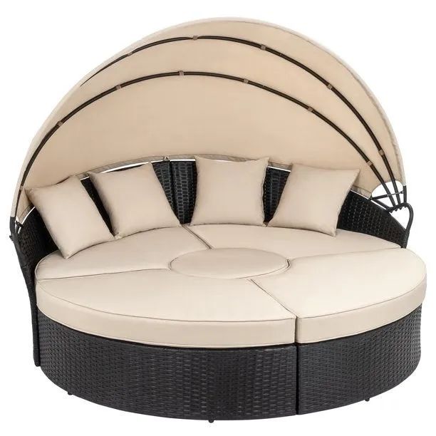 The daybed has been successfully assembled and is ready for use.