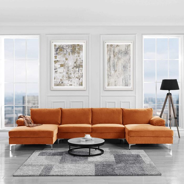 the orange couch