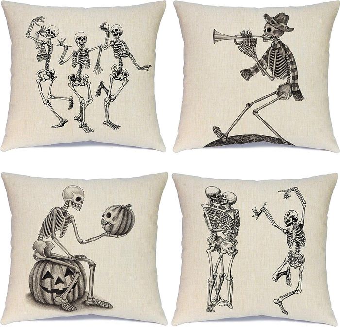 the four different throw pillow designs