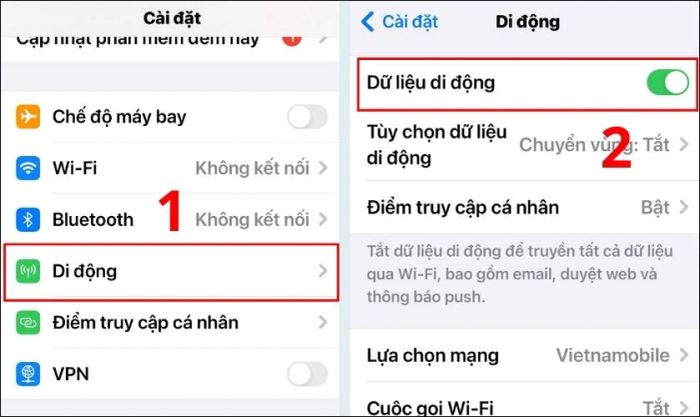 Hạn chế sử dụng dữ liệu di động, Bluetooth và GPS