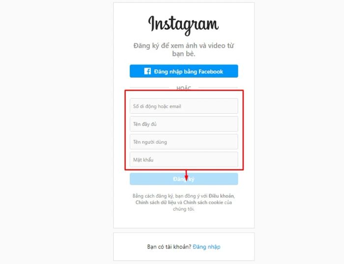 Cách đăng ký tài khoản Instagram trên máy tính đơn giản