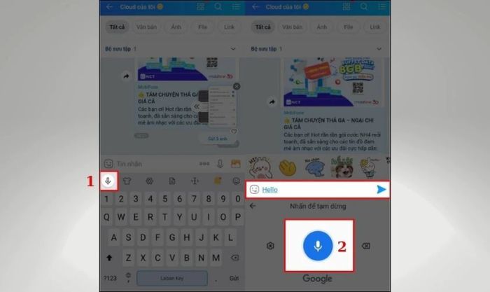 Cài đặt hỗ trợ giọng nói trên Zalo