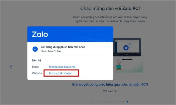 Truy cập link zalo để tải Zalo phiên bản mới nhất