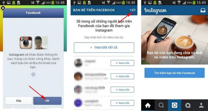 Nhấn Tiếp để tiếp tục.