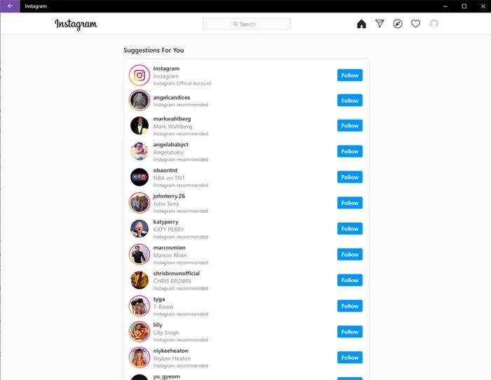 Đăng ký Instagram qua ứng dụng trên Microsoft Store