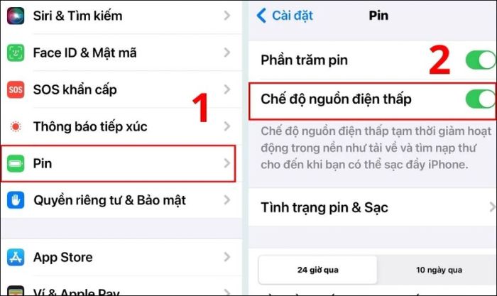 Bật chế độ tiết kiệm pin khi iPhone bị nóng máy