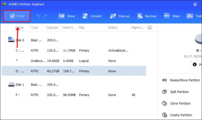 Cuối cùng, nhấn Apply để thực hiện các thay đổi