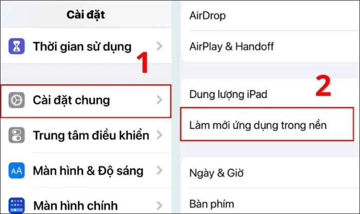 Tắt cập nhật ứng dụng nền để giảm nhiệt độ iPhone