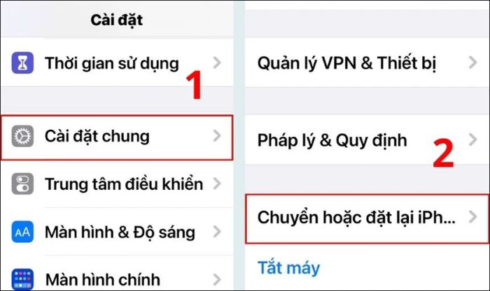 Khôi phục cài đặt gốc cho iPhone
