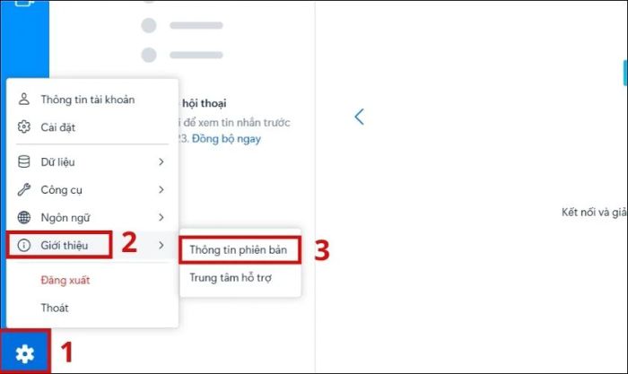 Cập nhật Zalo phiên bản mới nhất trên máy tính khi gặp lỗi không gõ được tiếng Việt