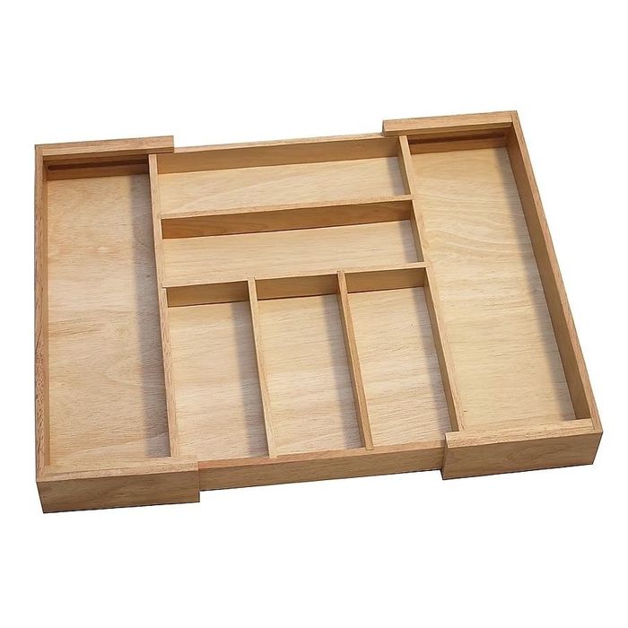 A brown organizer designed for silverware storage