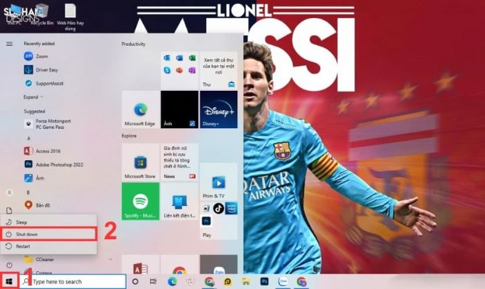 Khởi động lại laptop để sửa lỗi camera bị ngược