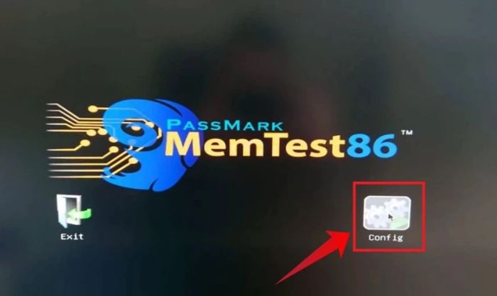 Chọn ổ đĩa boot là USB, nhấn Config, và sau đó chọn (S)tart Test