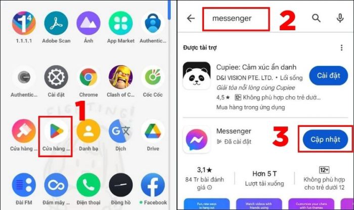 Cập nhật Messenger lên phiên bản mới nhất