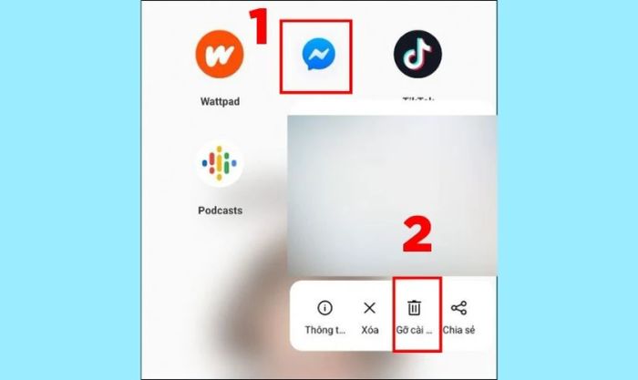 Gỡ và cài đặt lại ứng dụng để khắc phục lỗi Messenger mất hiệu ứng