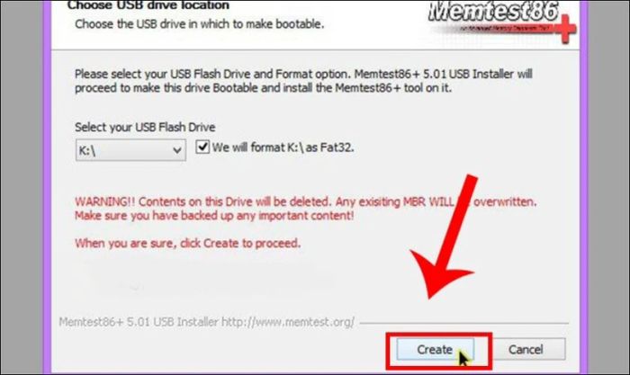 Trong mục Select your USB Flash Drive, chọn ổ USB của bạn