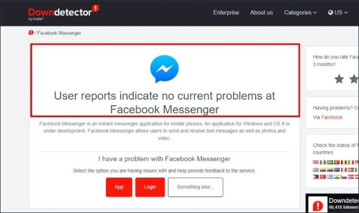 Nếu kết quả hiển thị như hình dưới đây, điều này có nghĩa là Messenger đang hoạt động bình thường