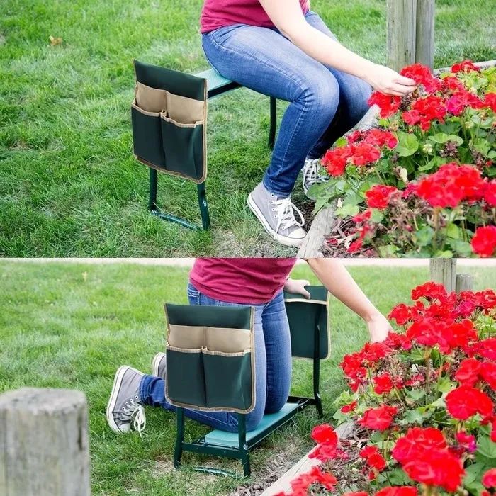 Bench in use for both kneeling and sitting