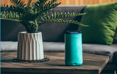 The mosquito repellent placed on a tabletop