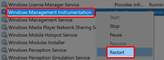 Quá tải CPU 100% do WMI Provider Host