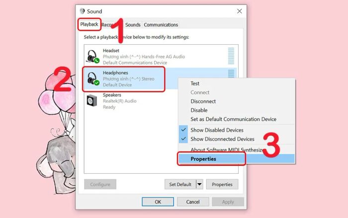 Kiểm tra lại cài đặt âm thanh Device Usage trên máy tính của bạn