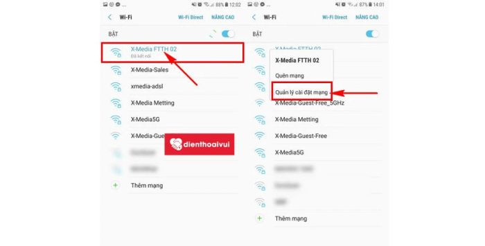 quản lý cài đặt mạng - phương pháp khắc phục lỗi pin điện thoại Samsung