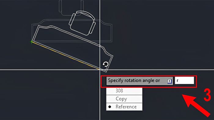 lệnh xoay đối tượng trong cad
