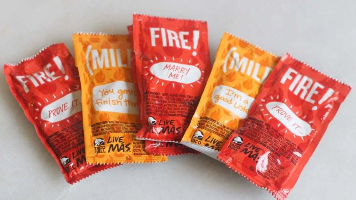 A Reduced Taco Bell Sauce Assortment