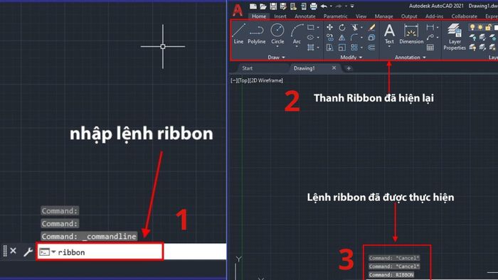 cách khôi phục thanh công cụ trong CAD