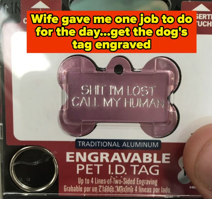 A pet ID tag in its package that reads: