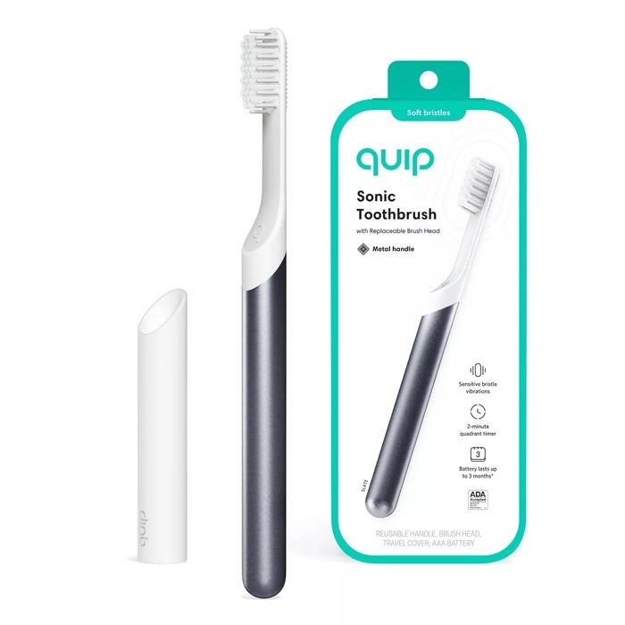Electric toothbrush with a replaceable head, showcased alongside its packaging to highlight a sleek, modern design that’s perfect for everyday use.