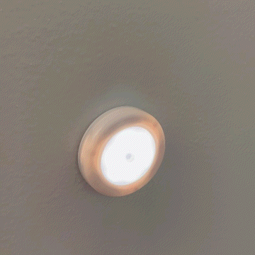 The nightlight is shown switching on and off