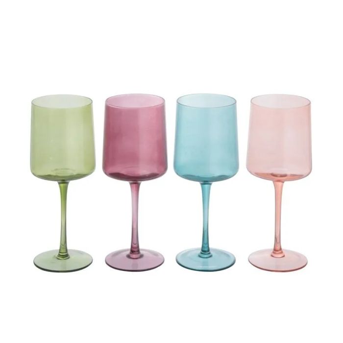 A stunning set of modern wine glasses.