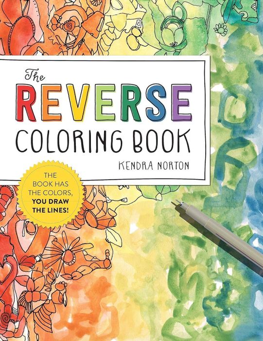 The cover of the reverse coloring book.