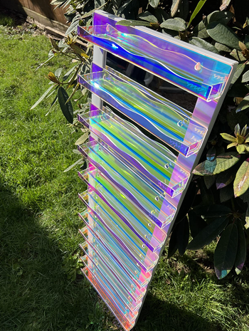 Multiple mini shelves stacked together by the reviewer.