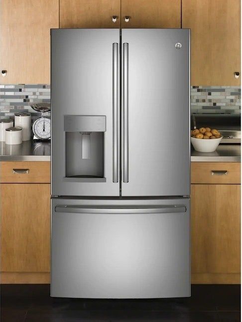 a sleek French-door refrigerator