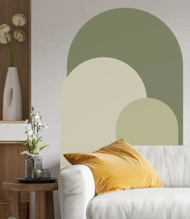The same arch decal in soothing sage green shades.