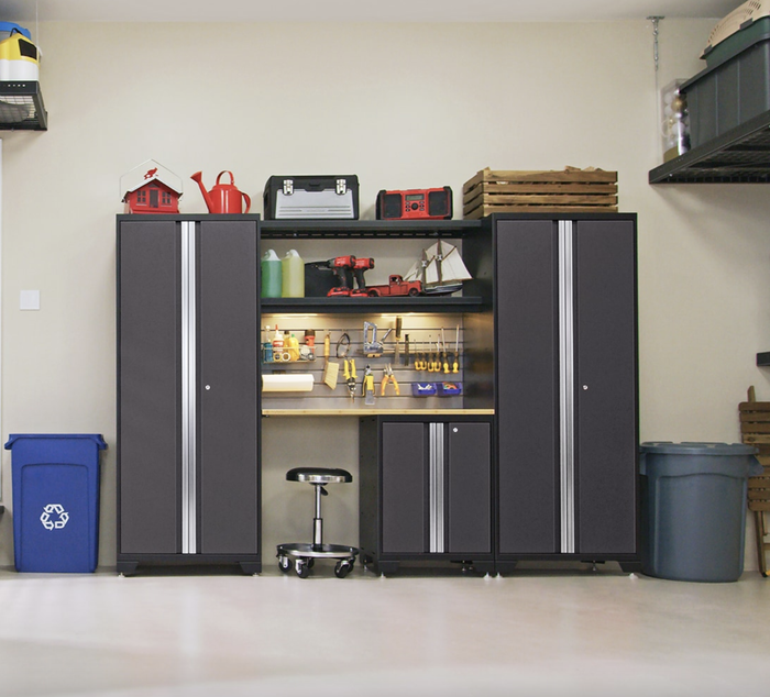 eight-piece gray storage unit
