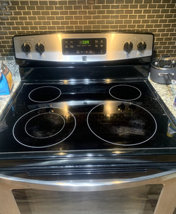 The same stovetop now looking spotless and clean