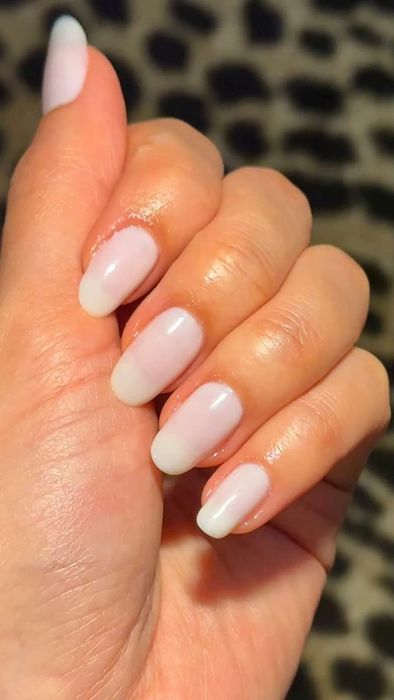 Another reviewer wearing the milky white shade