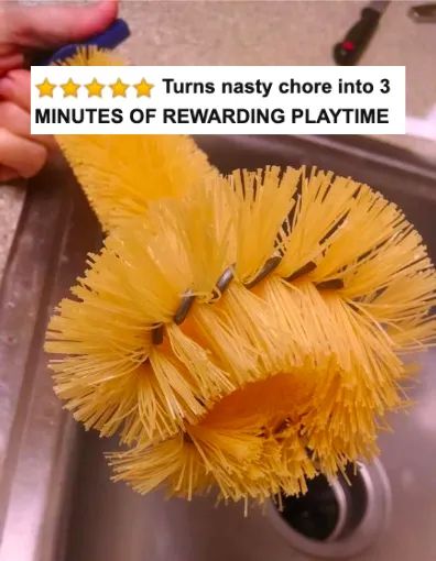 A customer review photo showing a close-up of the garbage disposal brush.