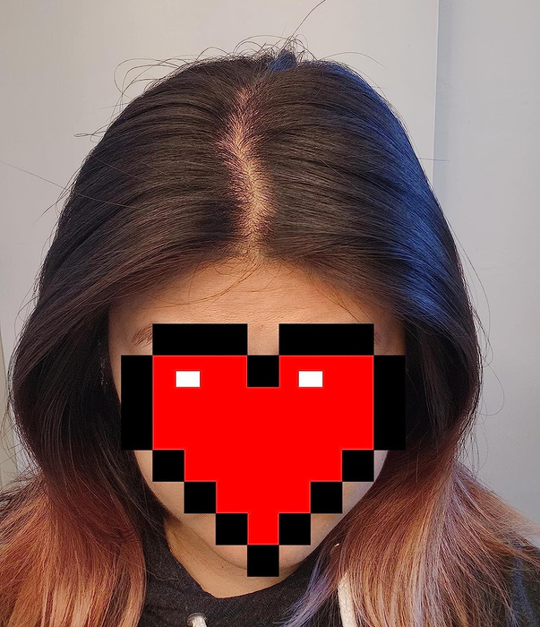 the reviewer's hair after using the product