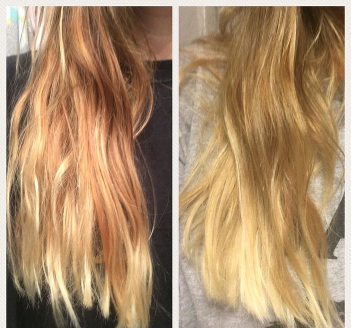 A reviewer's before-and-after images show the difference in their hair after sleeping on the satin pillowcase with wet hair.