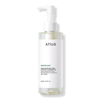 Anua Heartleaf Pore Control Cleansing Oil bottle with a pump dispenser, 200 ml size, showcased in the shopping article