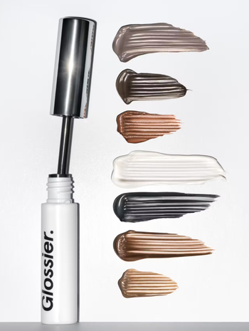 Swatches of the seven different shades available for the brow gel.